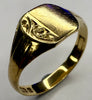 9ct Gold Patterned Signet Ring Size H