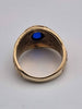 9ct Yellow Gold Blue Spinel College Ring (London university) - Size G - 4.55 Grams