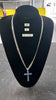 New silver chain with cross ,28inch in length, weight of chain 26.28, weight of cross 5.75g.