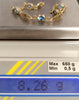 9ct Yellow Gold Celtic Bracelet with 5 Bezel Set Blue Stones - 7"