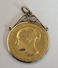 22ct 1886 Full sovereign (7.98G) With 9ct Necklace Mount (0.76G) - Total Weight 8.74G