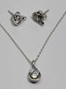Pandora 14ct White Gold Lab Grown Diamond necklace/Pendant & Earrings