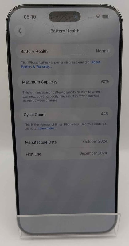 Apple iphone 16 pro max 512GB black Titanium Unlocked and unboxed ** heavily Scratched screen **