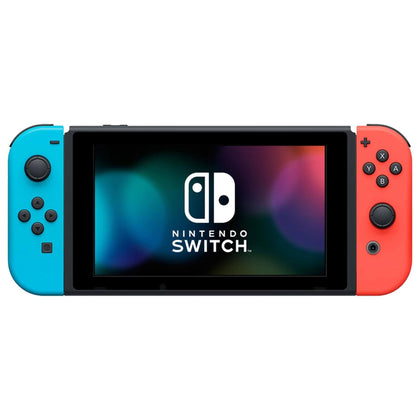 Nintendo Switch V2 (Neon Blue / Neon Red) With Dock, Joycon Grip And Rails And Crash bandicoot