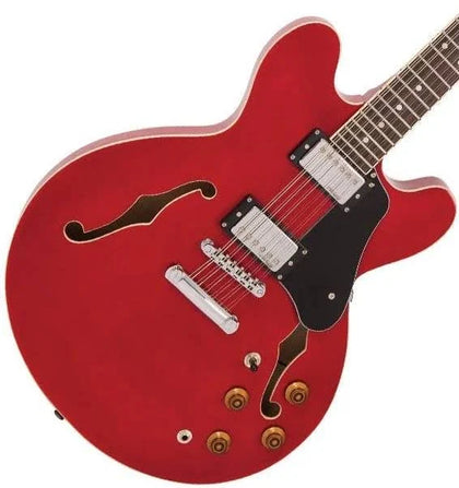 Vintage VSA500 Reissued 12-String Semi-Hollow Electric Guitar, Cherry Red