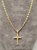 14ct Yellow Gold Anchor Chain 22.5"  & 45mm 14ct Cross