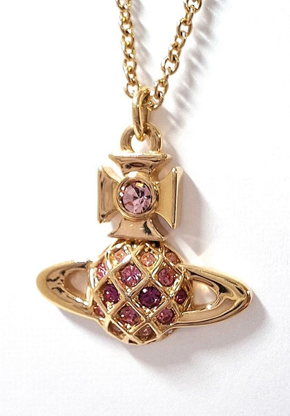 Vivienne Westwood - Willa Bas Relief Pendant Gold Light Rose Necklace