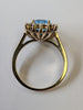 9ct Gold Diamond Ring With Large Blue Stone Size Q