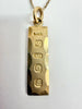 23" 9ct yellow gold ingot pendant and chain
