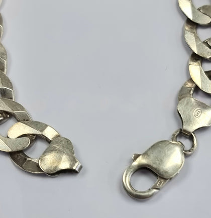 Silver Curb Bracelet 8.5