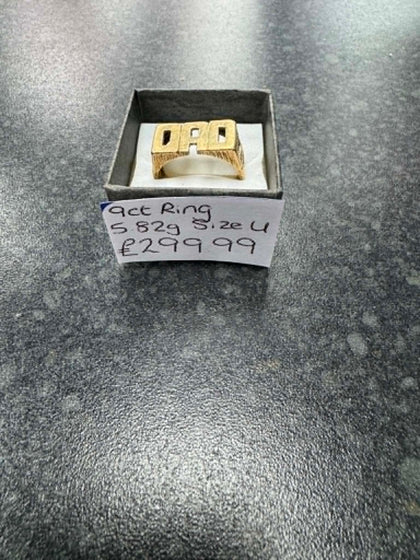 Gold DAD ring **9ct** **Size U** **5.82 Grams** **Hallmarked**