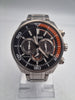Citizen mens eco-drive black/orange chronograph stainless steel watch BOXED