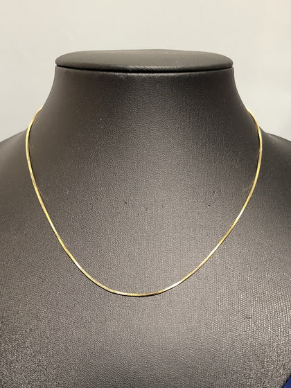 18ct Yellow Gold Narrow Snake Chain - 16