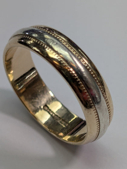 9ct Yellow/white Gold Wedding Band Ring