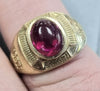 9ct Gold Ring with Red Stone