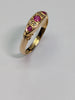 18ct Gold Diamond & Pink Stone Ring Size O