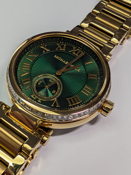 Michael Kors Green Faced Watch Boxed mk6065