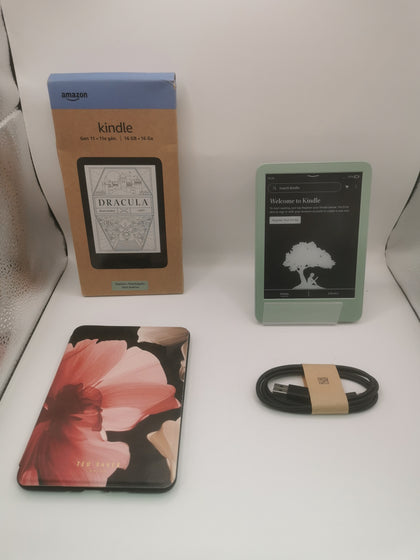 Amazon Kindle (11th Gen) WiFi 16GB (2024) - Matcha, B (Without Ads)With Ted Baker Case