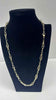 9ct Yellow Gold Mixed With 925 Sterling Silver Chain Necklace - 10.76 Grams - 22" Long