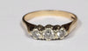 9K - Yellow Gold Ring With Clear Stones - 1.87g - Size J - Hallmarked