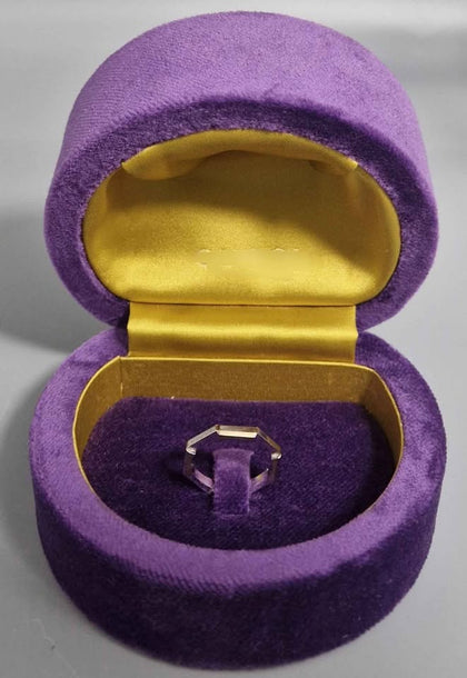 18CT White Gold Gucci Link To Love Ring 3.5G HM Size N In Purple Box