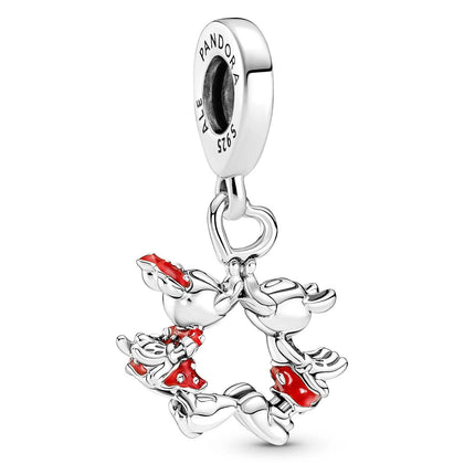 Pandora 790075C01 Dangle Charm Disney Kissing Mickey & Minnie Mouse