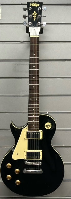 Vintage V10 Coaster Series Electric Guitar Pack Left Hand Gloss Black  ***STORE COLLECTION ONLY***.