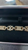 375 HALLMARKED, YELLOW GOLD, STAR AND BARS BRACELET, LOBSTER LOCK, 8", 25.1G, BOXED, PRE OWNED