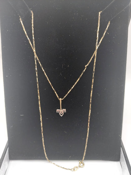 9ct Hallmarked Yellow Gold Chain & Mum Pendant - 1.54g Weight, 18
