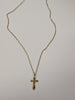 9ct Gold Block Chain With Patterned Cross