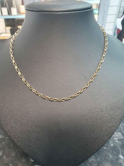 9ct Yellow Gold Belcher Chain - 17 inches - 6.33g