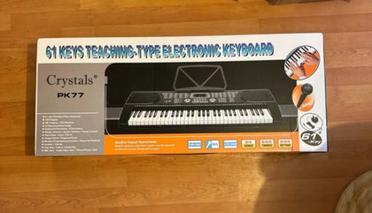 Crystals Pk77 61 Keys Teaching Type Electronic Keyboard Boxed