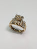 14ct Gold Diamond Square Top Ring Size M