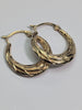 9CT GOLD LEAF PATTERN EARRINGS