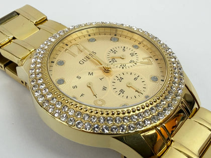 Guess Ladies WL097L2 bedazzle gold plated watch