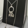 Pandora Necklace with 4 Pandora Charms, Hallmarked 925 ALE, 17.20Grams, Length: 18"