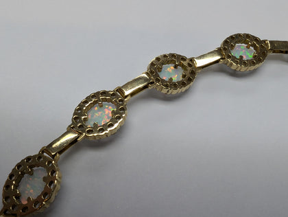 14CT GOLD BRACELET WITH MULTICOLOURED STONES 15.86G PRESTON STORE