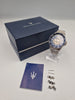 Maserati Men's challenge Automatic Watch with blue face and visible mechanical movements in original box with papers and spare links