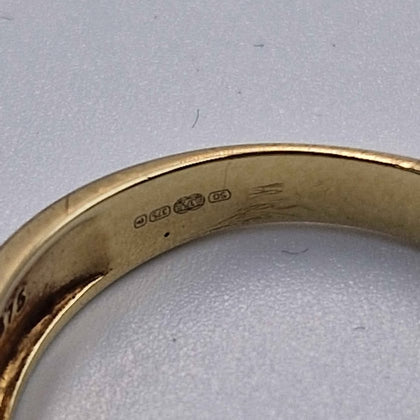 9ct Yellow Gold Ring With CZ Stone - Size U - 5.31 Grams