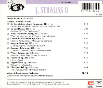 Johann Strauss II* Wiener Johann Strauss Orchester, Willi Boskovsky – Walzer