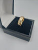 9K Solid Gold Band/Ring with Patterned Outline, Weight: 4.1Grams, Size R - Box Included