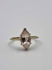 9ct Yellow Gold Marquise Cut Cubic Zirconia Solitaire Ring - 1.64 Grams - Size K