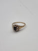 9CT Yellow Gold Ring With Black Stone And Diamond Stones - Size S - 2.43 Grams