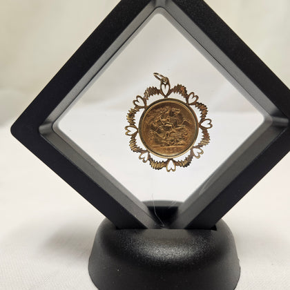 1907 Half Sovereign & 9ct Pendant Mount