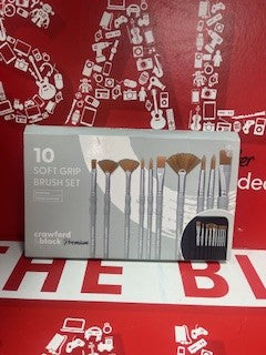 Crawford & Black Premium Soft Grip Brush Set: Pack of 10, Art & Craft