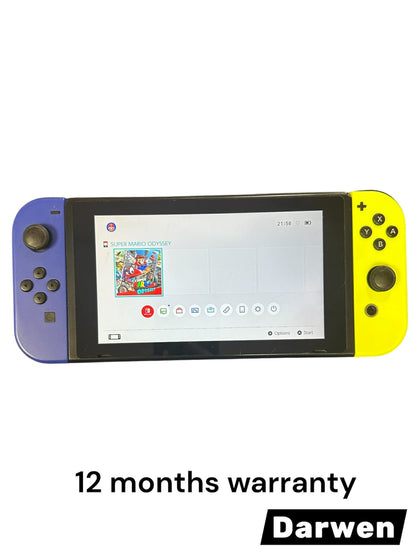 Nintendo Switch Console - Blue and yellow +  Super Mario Odyssey