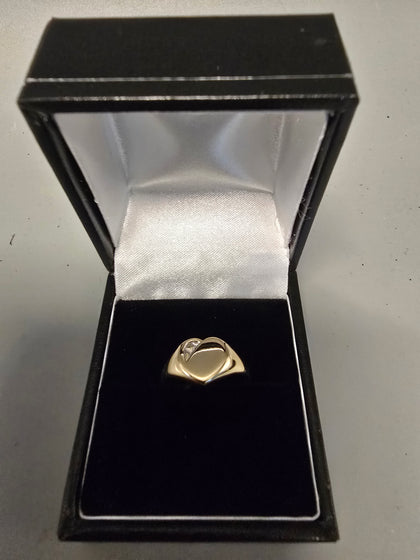 9CT Heart Gold Ring 375 1.1G Size M