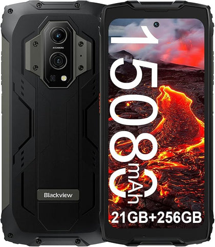 Blackview BV9300 Rugged Smartphone 2023,15080mAh, 12GB+256GB, 100 Lumen Super Bright Flashlight Outdoor Rugged Phone, 6.7''120Hz FHD+ Display, 50MP