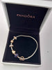 Pandora bracelete complete with 5 charms - hallmarked ALE box included
