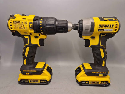 DeWalt Combi Drill (DCD778) and Impact Driver (DCF787) with 2 2ah batteries and charger (DCB113) and strong box